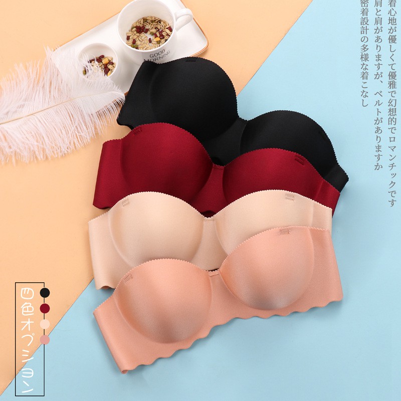 Áo Lót Đúc Su Không Gọng Quả Ngang Đệm Bàn Tay Nâng Ngực B430