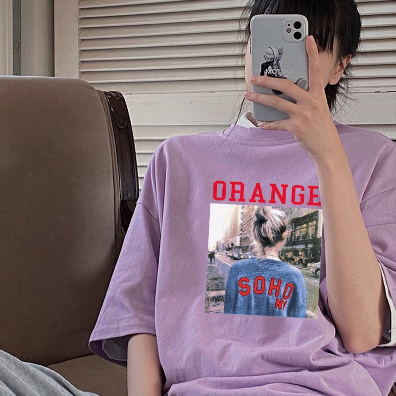 Áo Thun HIIXIIVI 100% Cotton 2021 Tay Ngắn Dáng Rộng Thời Trang Mùa Hè Phong Cách Hàn Quốc Cho Nữ