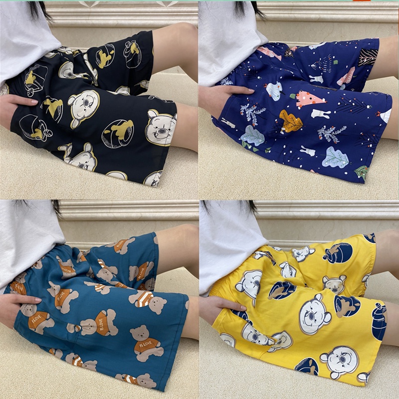 Bộ Đồ Ngủ Cotton Dáng Rộng Nhanh Khô In Họa Tiết Xinh Xắn