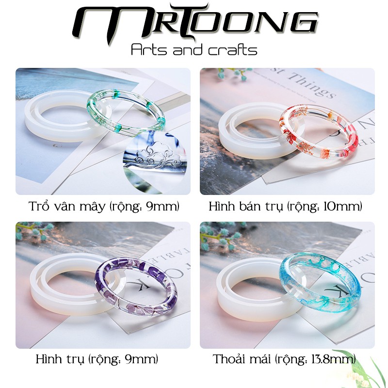 Khuôn silicon làm vòng tay Resin (nhiều mẫu, đủ size)