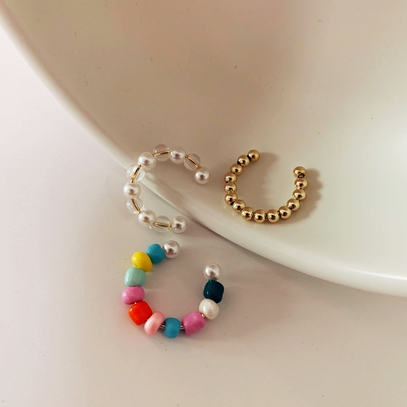 Set 3 khuyên vành tai nhiều màu sắc phong cách cổ điển thời trang cho nữ
