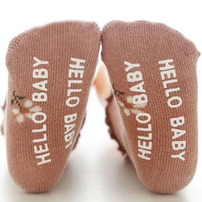 Vớ Cotton Mềm Co Giãn Chống Trượt In Họa Tiết Hoa Dễ Thương Dành Cho Bé Gái