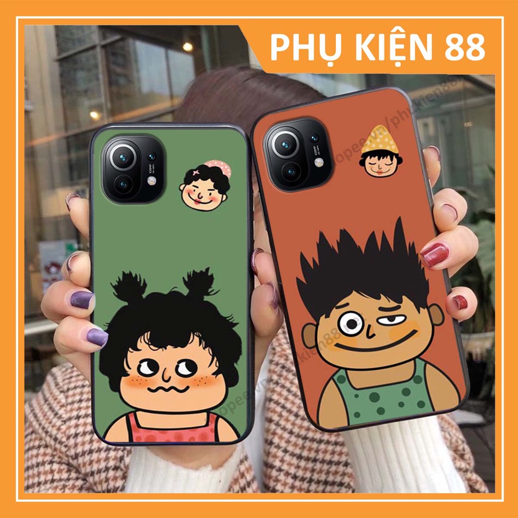 Ốp lưng Xiaomi Mi 11 / Mi 11T / Mi 11 Lite ốp điện thoại LineBear, bé tóc xù, hoa siêu đẹp