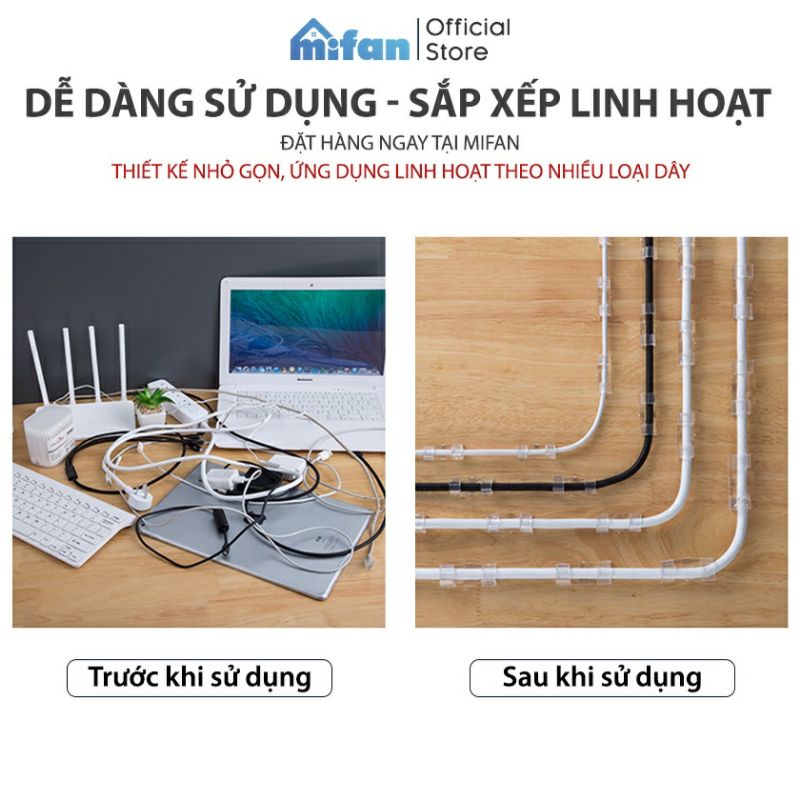 Set 20 kẹp giữ cố định dùng để đi đường dây điện / cáp