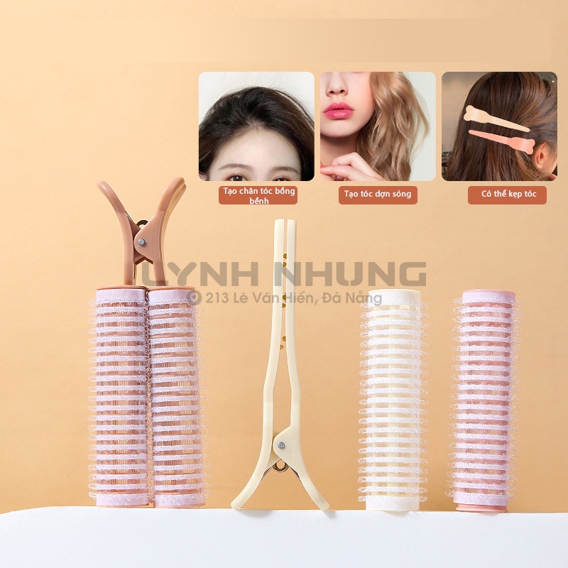 Set lô kẹp phồng chân tóc mái tự dính, có cây kẹp rời để kẹp tóc tiện lợi