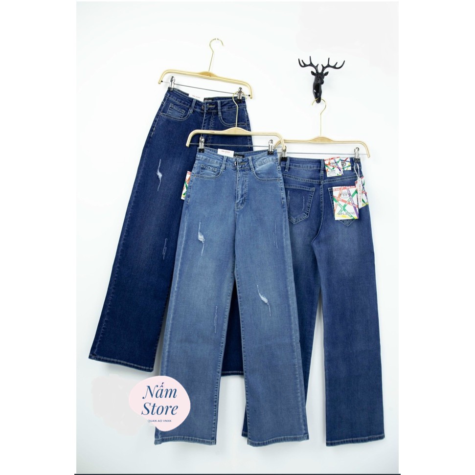 Quần Jeans Nữ Ống Suông WIN JEANS Chuẩn Đẹp (Xanh nhạt/ Xanh trung/ Xanh đậm)- Thời Trang