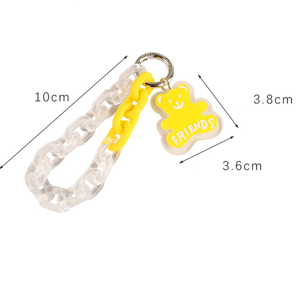 Móc khóa cặp bằng acrylic trong suốt hình chú gấu dễ thương AARON1