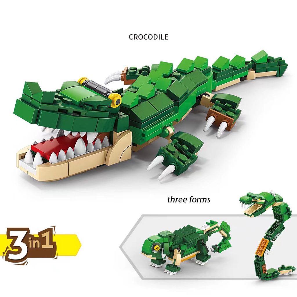Bộ Đồ Chơi Lắp Ráp Lego Hình Cá Sấu / Cá Mập / Cá Mập Đa Dạng Độc