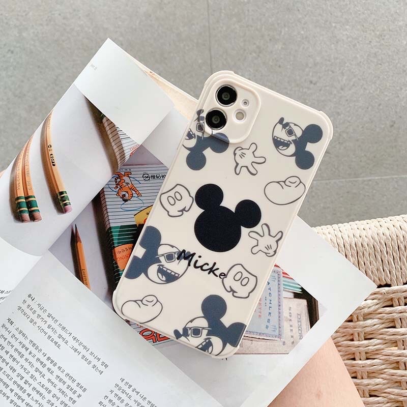 Ốp lưng hình chuột  micky cute cạnh vuông giả lp12 5/5s/6/6plus/6s/7/7plus/8/8plus/x/xr/xs/11/12/pro/max
