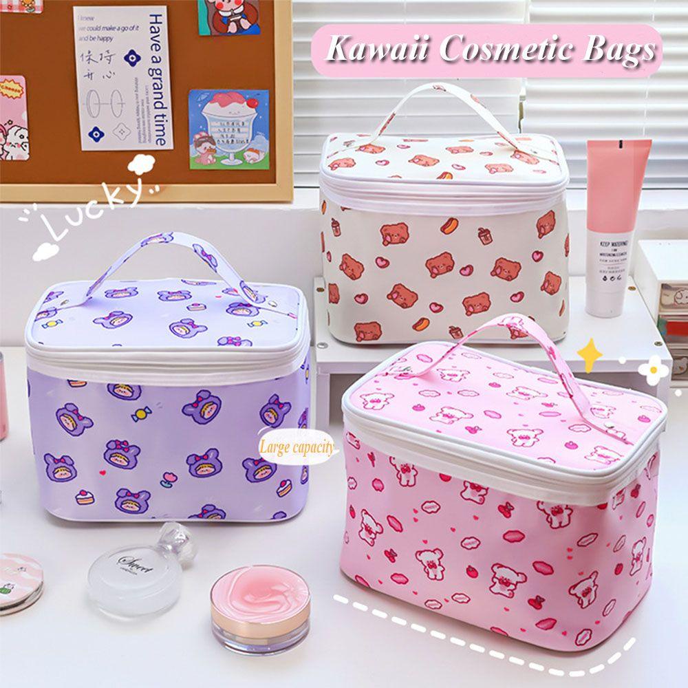 Túi Đựng Mỹ Phẩm Cỡ Lớn Họa Tiết Gấu / Thỏ Dễ Thương Cho Nữ