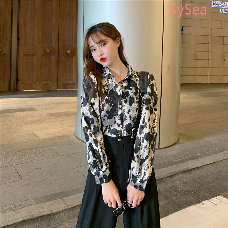 Áo Sơ Mi Voan Tay Dài Dáng Rộng In Họa Tiết Trẻ Trung Phong Cách Retro Cho Nữ | BigBuy360 - bigbuy360.vn