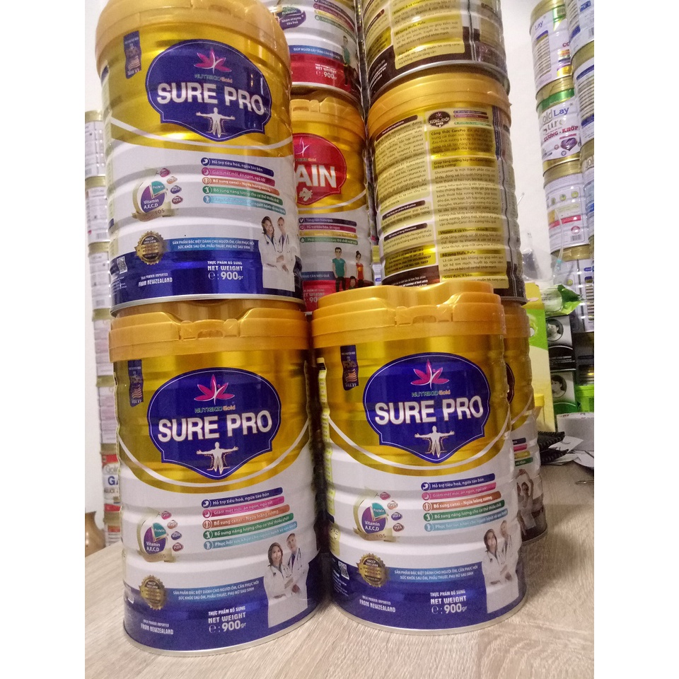 Sữa SURE PRO 900g dành cho người già yếu cần phục hồi sức khỏe sau ốm, phẫu thuật, phụ nữ sau sinh - Nutrikidgold