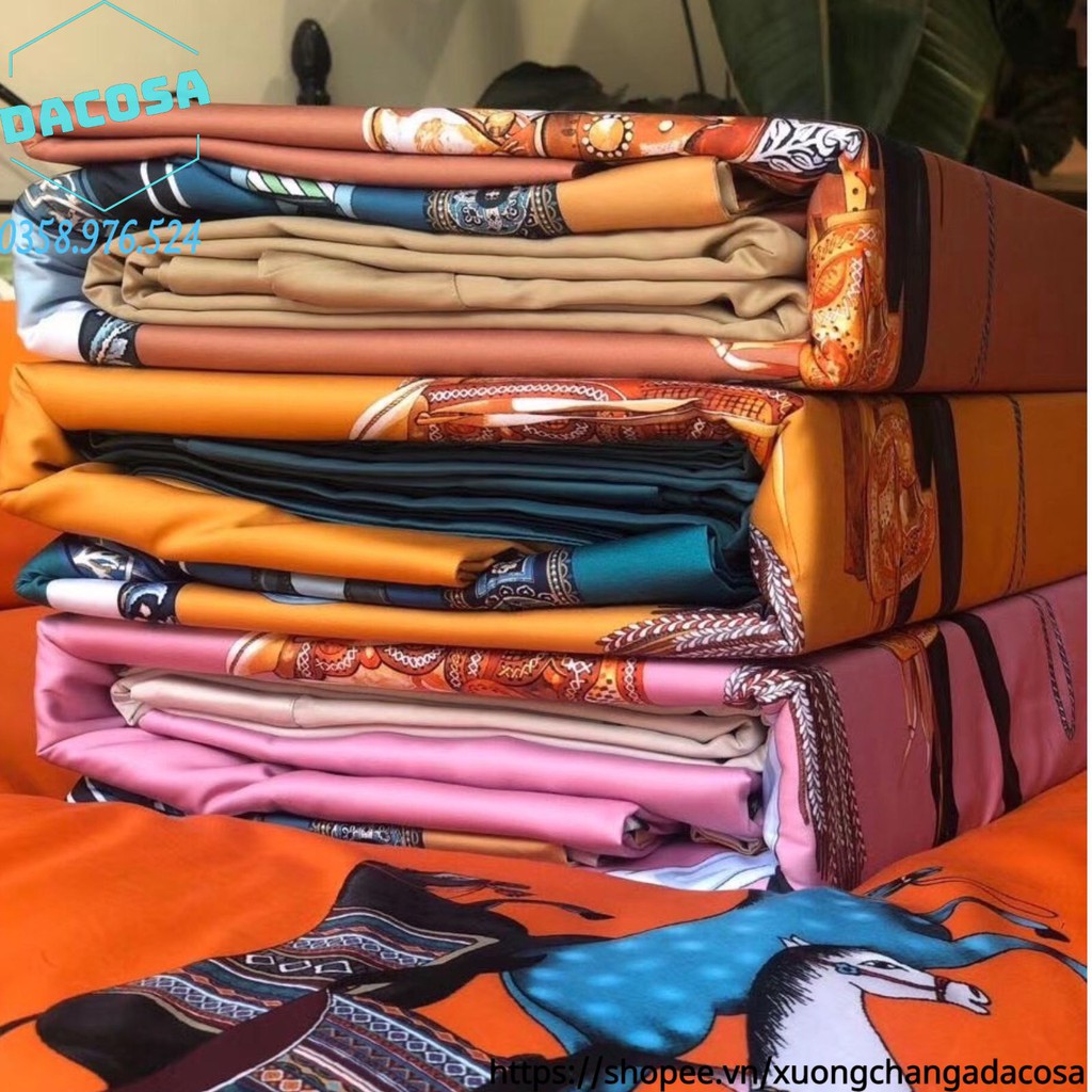 Set Chăn Ga Gối Lụa Tencel 100s Cao Cấp Siêu Mát Đế Vương Nhập Khẩu Nguyên Bộ- Dacosa