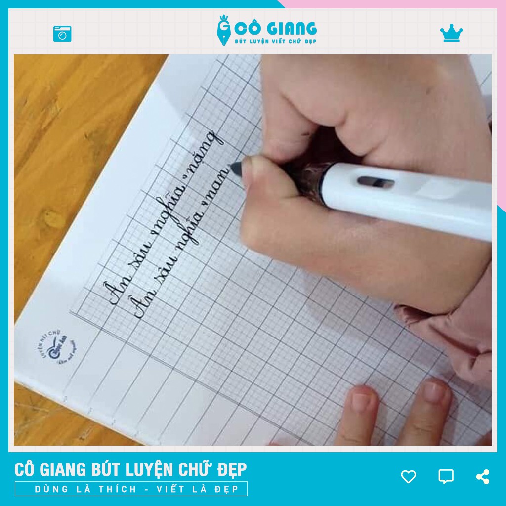 Bút mực cho bé lớp 1 bút máy luyện chữ bút viết nét thanh đậm ngòi mài ngòi trơn CG06