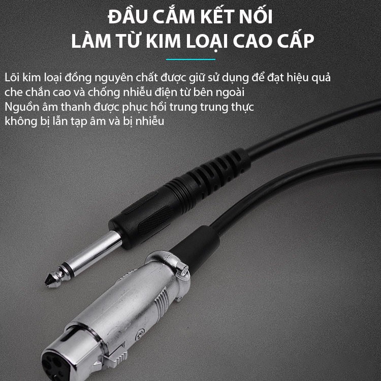 Micro karaoke có dây JSJ GL-8.0S thiết kế lưới tản nhiệt cổ điển, giảm tạp âm, chống nhiễu, thân kim loại được phủ nhám