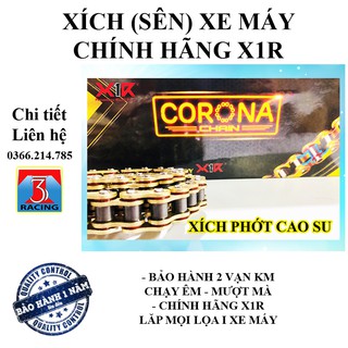 XÍCH (SÊN) PHỚT CAO SU và KHÔNG PHỚT CAO SU CHÍNH HÃNG X1R lắp xe máy - 3T RACING