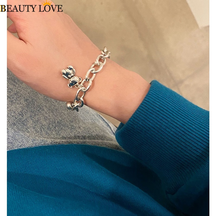 [Mới] Vòng Đeo Tay Mặt Hình Gấu Bằng Hợp Kim Quyến Rũ Cho Nữ / Dây Chuyền Trang Sức Hàn Quốc Thích Hợp Làm Quà Tặng
