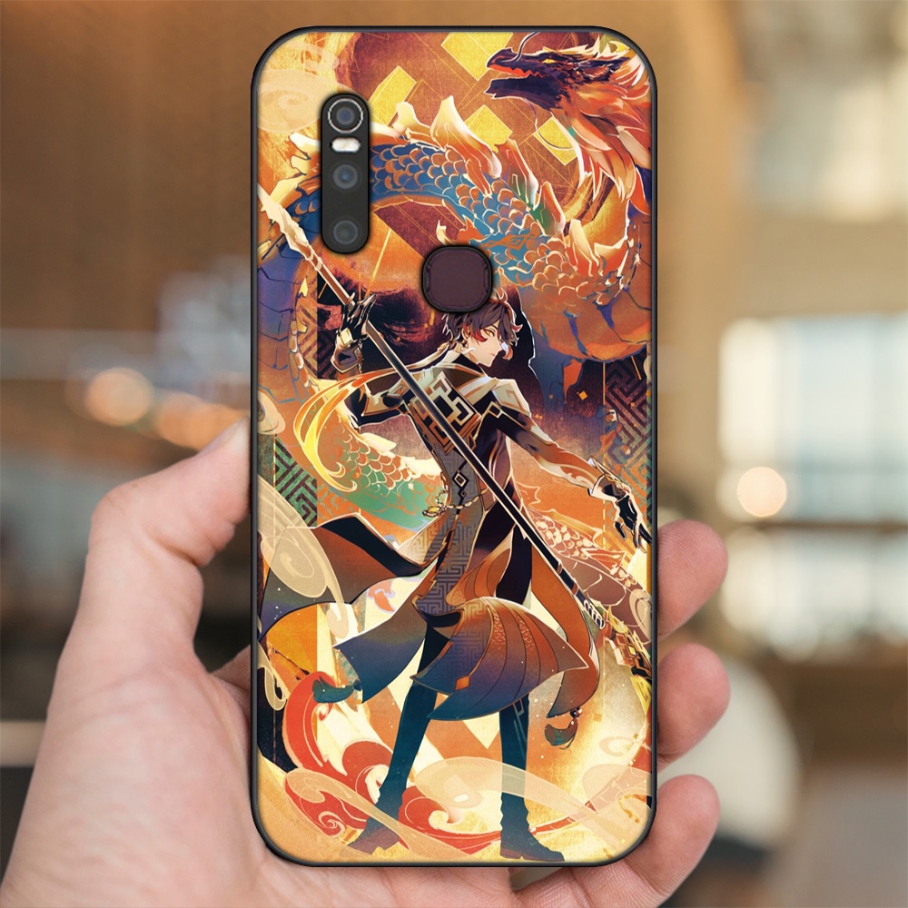 Ốp lưng Vivo V15 viền đen in hình Zhongli Genshin Impact