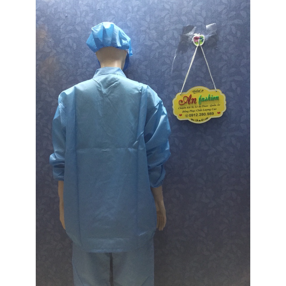 Quần Áo Bảo Hộ Lao Động Size Nữ Màu Xanh _ Hình Chụp Thật