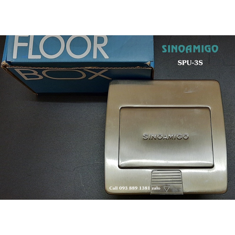 Ổ điện, mạng âm sàn Sinoamigo SPU-3S inox đúc nguyên tấm, không bị oxy hóa khi sử dụng