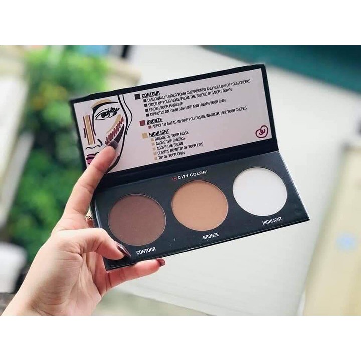 Phấn tạo khối 3 ô City Color Contour Effects Palette