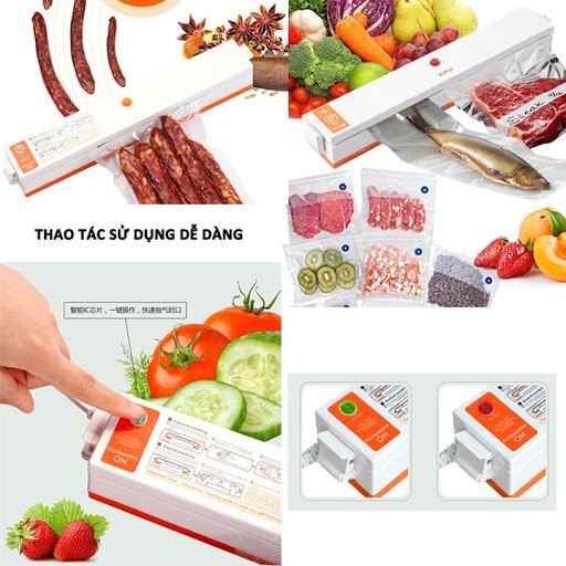 Máy Hút Chân Không Fresh Pack Pro, Bảo Quản Thực Phẩm - Nhỏ Gọn Tiện Dụng - Tặng 10 Túi Nilon