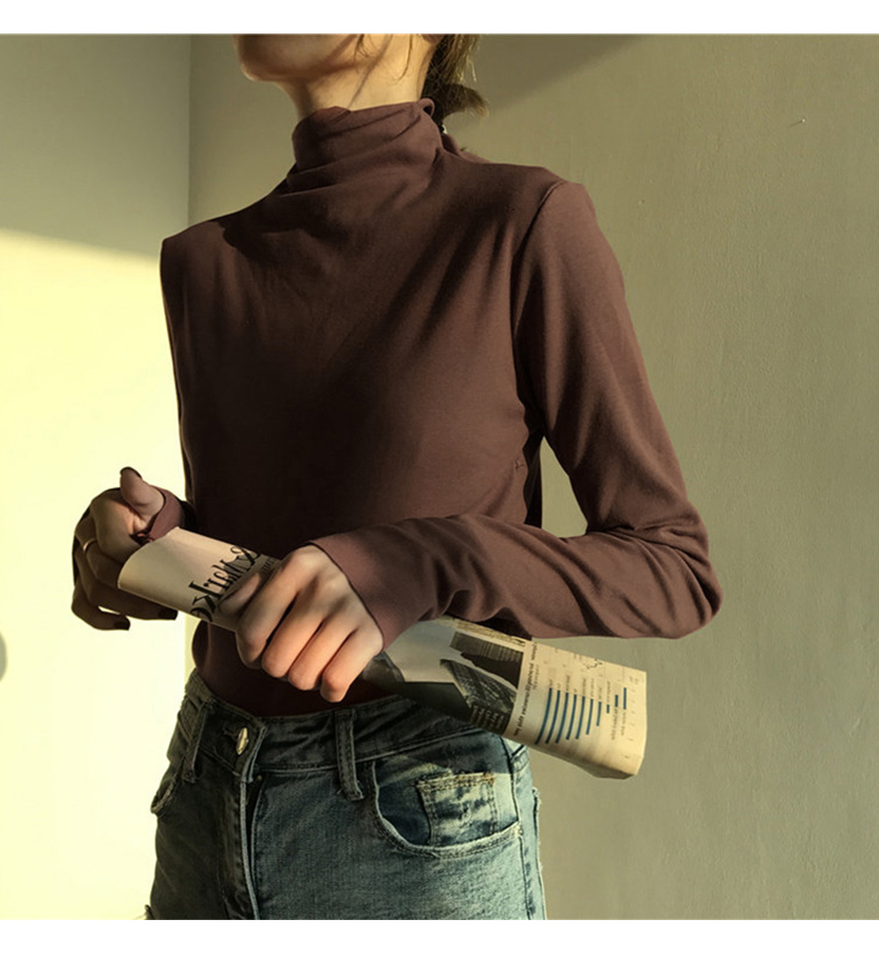 Áo Thun Tay Dài Cổ Cao Thời Trang Mùa Đông 2019 Cho Nữ | BigBuy360 - bigbuy360.vn