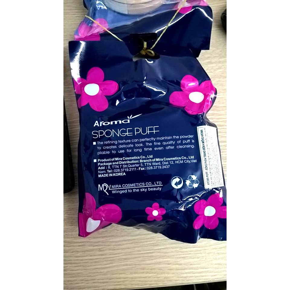 Bông phấn trang điểm Aroma Sponge Puff Hàn Quốc (4 x miếng)