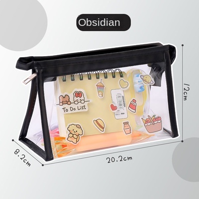 Túi Đựng Bút Trong Suốt Cỡ Lớn In Họa Tiết Hoạt Hình Đơn Giản Phong Cách Nhật Bản