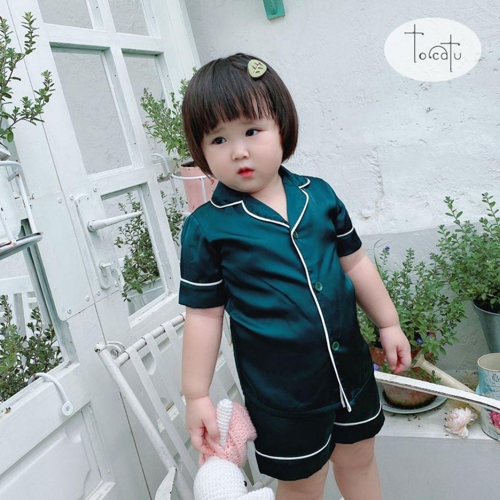 [HÀNG LOẠI 1]PIJAMA Lụa Cộc Tay Cực Kì Mềm Mại Và Thoải Mái Cho Bé Từ 6 Tháng Đến 10 Tuổi