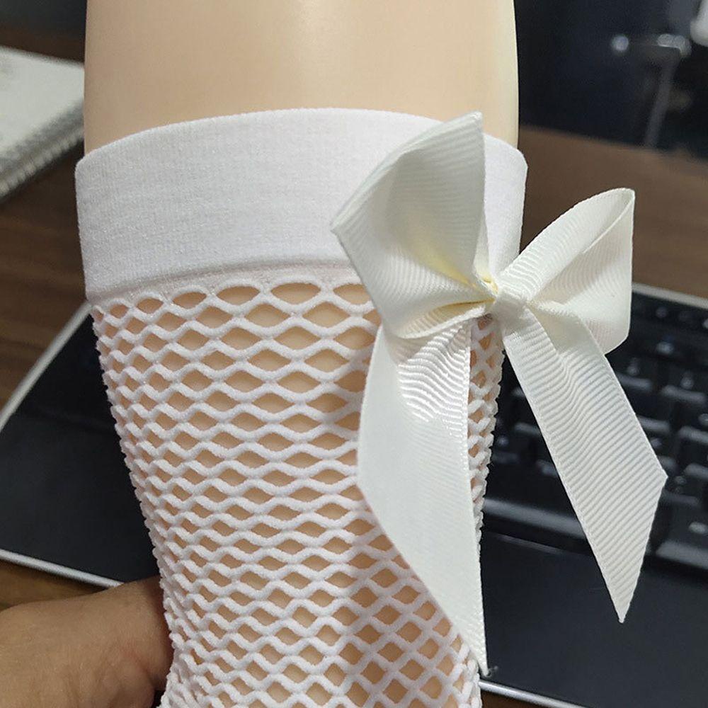 Vớ Cotton Phối Lưới Thoáng Khí Màu Trắng Đen Dễ Thương Cho Bé Gái
