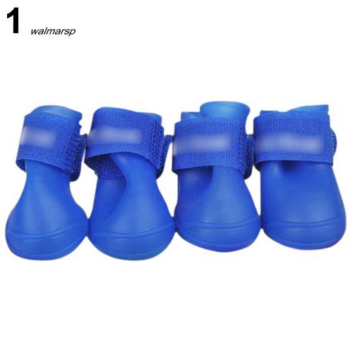 Set 4 giày đi mưa chống thấm nước màu sắc dễ thương cho cún cưng