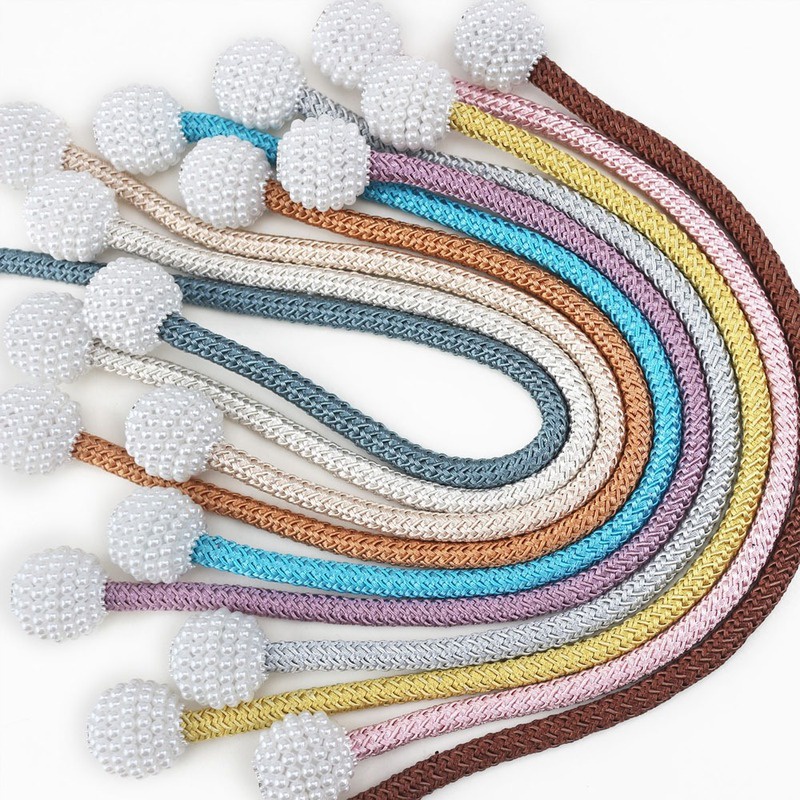 Dây Cột Rèm Cửa Nam Châm Đính Ngọc Trai Nhân Tạo Trang Trí Nhà Cửa