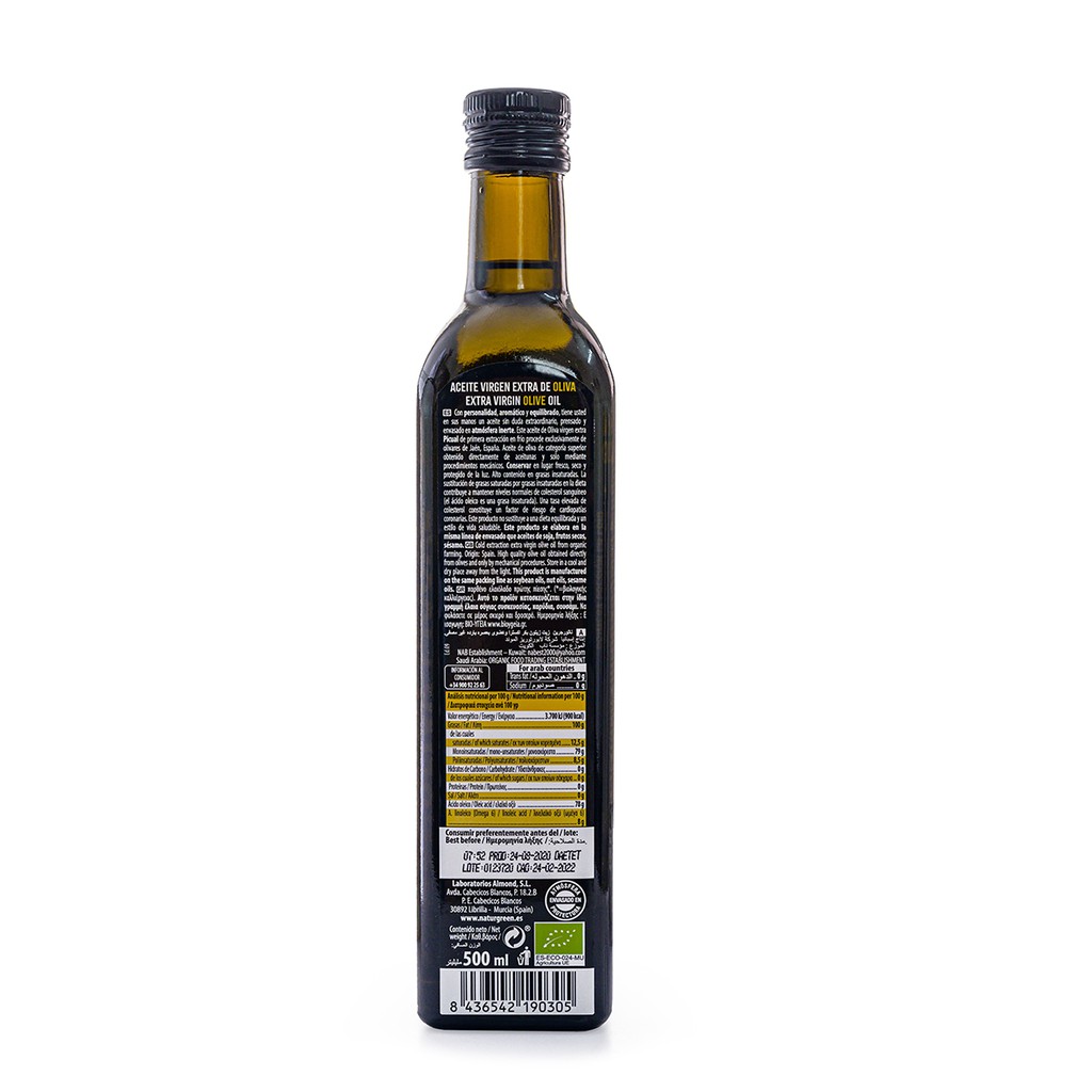 Dầu Oliu Nguyên Chất Hữu Cơ NaturGreen (500ml) - Organic Extra Virgin Olive Oil