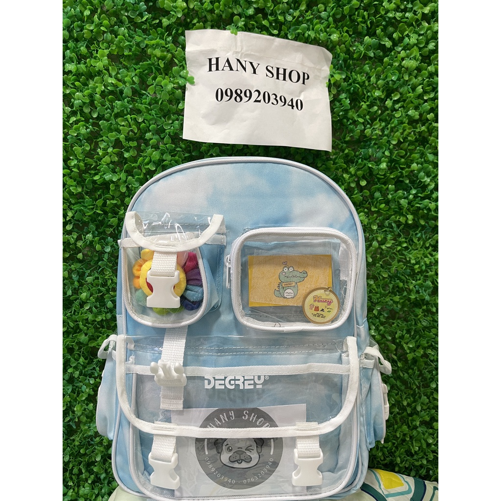 Balo học sinh Degrey Đám Mây màu xanh tặng kèm tag và giấy thơm Thời trang unisex HCM BL06