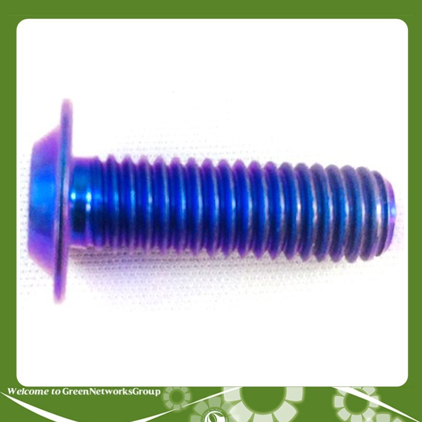 Ốc titanium GR5 đầu dù 8 ly 25 mỏng màu xanh - Greennetworks