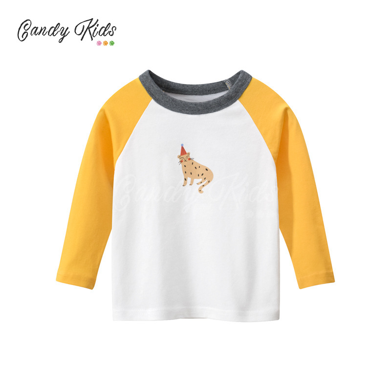(2-8 Years) Children's Clothing New Children's Bottoming Shirt Boys' Clothes Long-Sleeved T-shirt 100% Cotton Coat