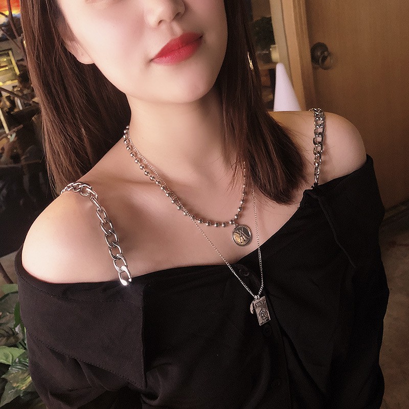 [Mã FASHIONCB232 hoàn tối đa 15K xu đơn 50K] Vòng cổ kim loại dáng dài phong cách hip hop | BigBuy360 - bigbuy360.vn