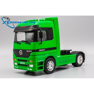 XE MÔ HÌNH MERCEDES-BENZ ACTORS TRACTOR 1:32 WELLY (XANH LÁ)