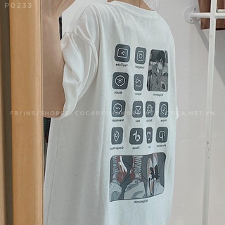 [P0233] Áo thun cotton dày in hình WIDGET form rộng (Có sẵn/Ảnh thật)