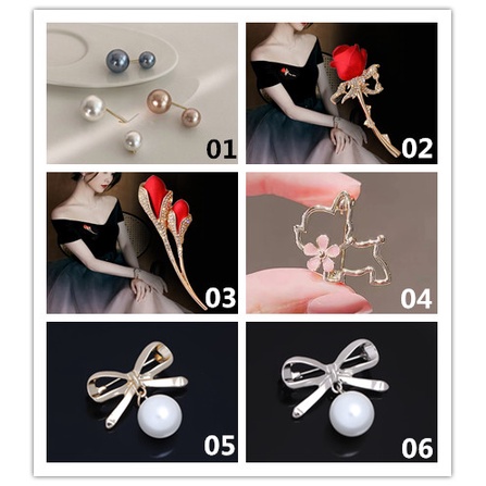 Ghim CàI ÁO HìNh Hoa HồNg ĐíNh Kim Cương NgọC Trai Giả ThờI Trang Cho Nữ