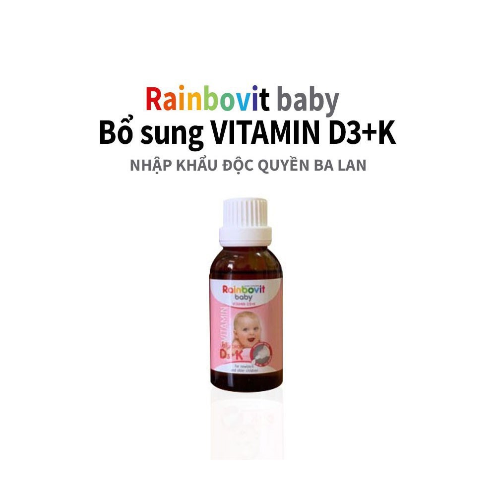 VITAMIN D3 + K RAINBOVIT BABY 30ML - NHẬP KHẨU BA LAN