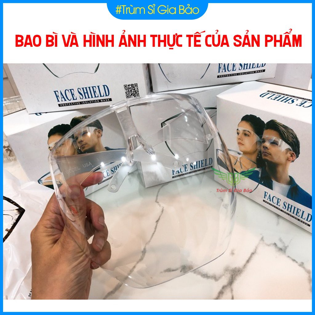 Kính Chắn Giọt Bắn Phòng Dịch Người Lớn HÀNG LOẠI 1 Kính Chắn Giọt Bắn Face Shield Che Kín Mặt Cao Cấp Loại Kính Tr