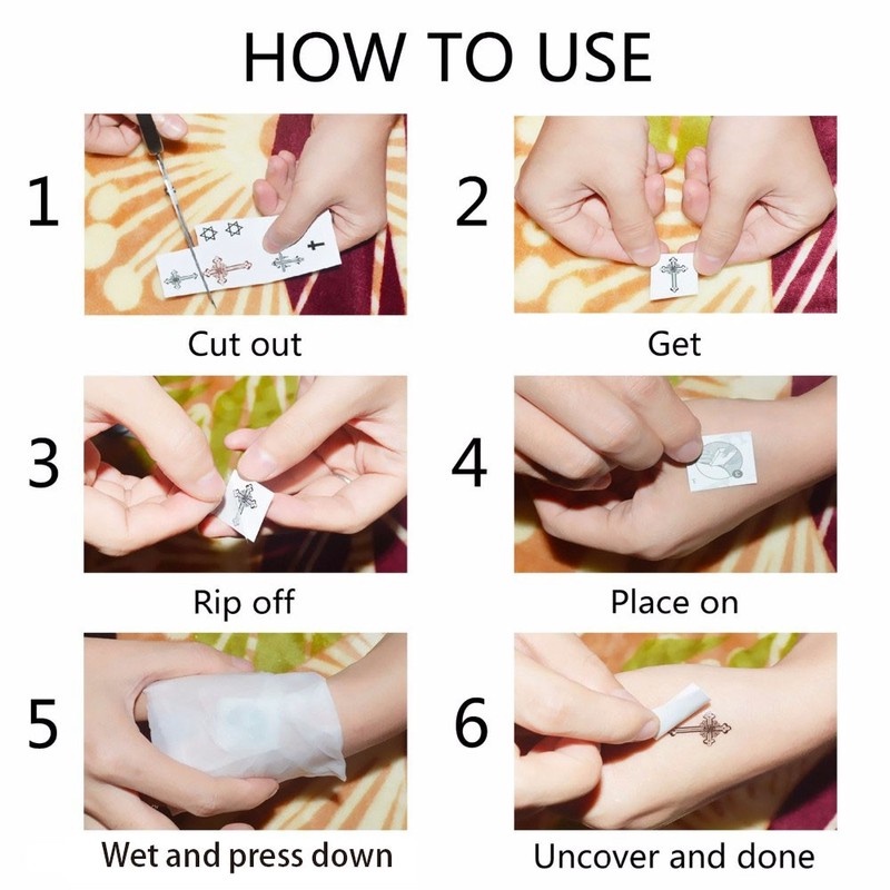 [Hàng mới về] Tờ hình xăm dán chống nước nhiều màu sắc thiết kế dễ thương cho nam và nữ