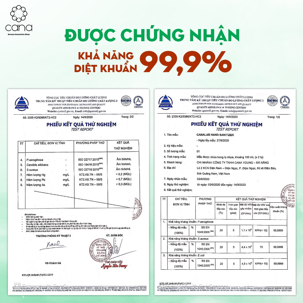 Nước Rửa Tay Nha Đam Sạch Khuẩn Vượt Trội, Dưỡng Ẩm Không Gây Khô Da Cana Lab Hand Sanitizer 50ml | BigBuy360 - bigbuy360.vn