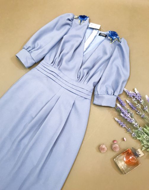 Đầm Topshop midi đính hoa ren 3D