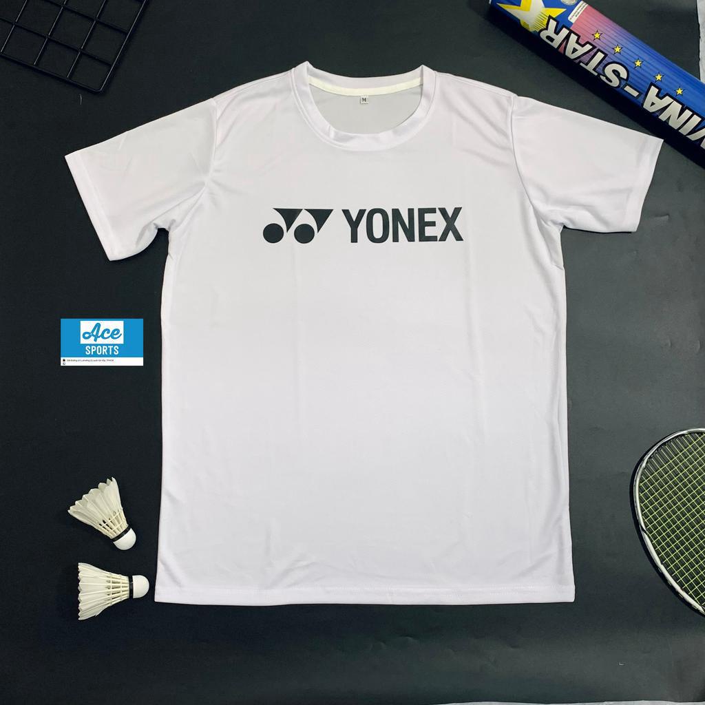 Áo cầu lông Yonex nam nữ trắng đơn giản size S M L XL XXL