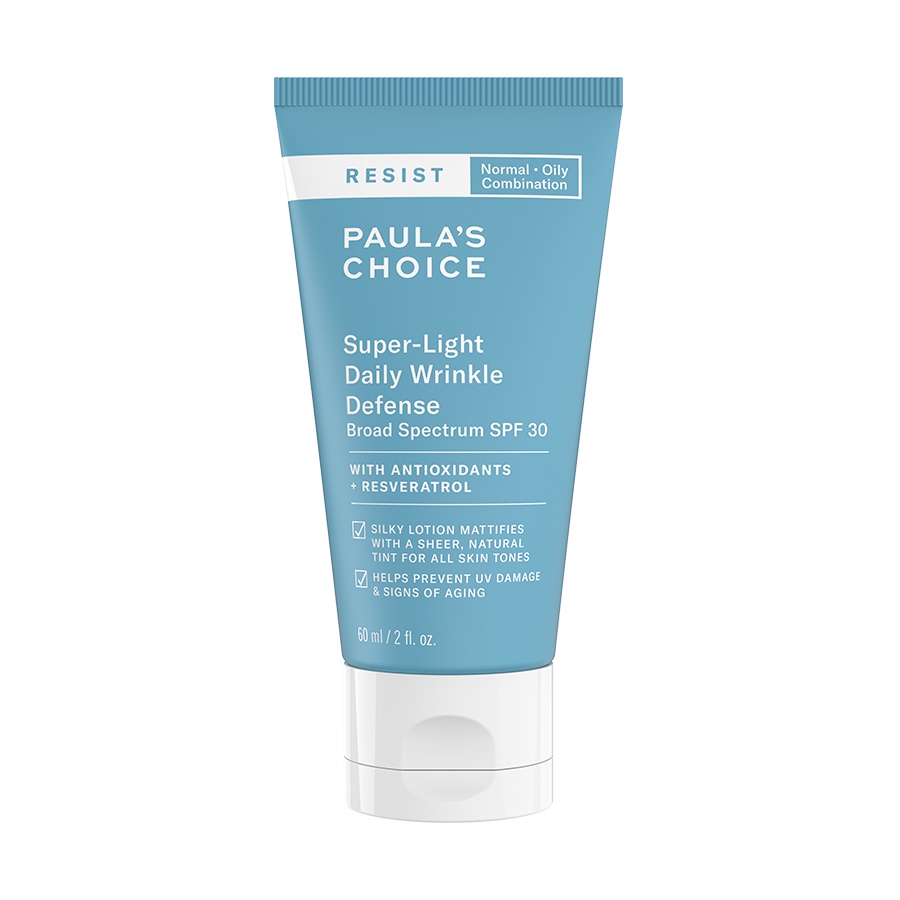 [CÓ TEM CHÍNH HÃNG] Kem ngày mềm mịn, chống nắng phổ rộng Paula's Choice Resist Super-Light Daily Wrinkle Defense SPF 30