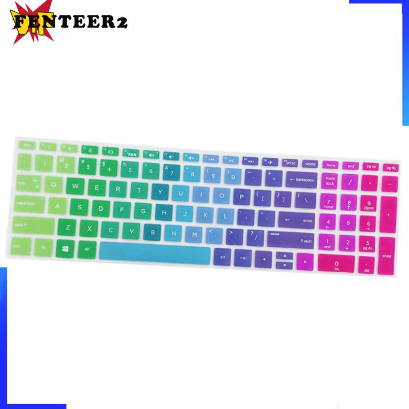 [Fenteer2  3c ]3x Silicone Notebook Keyboard Skin Cover for HP 15.6\'\'BF Laptop Rainbow