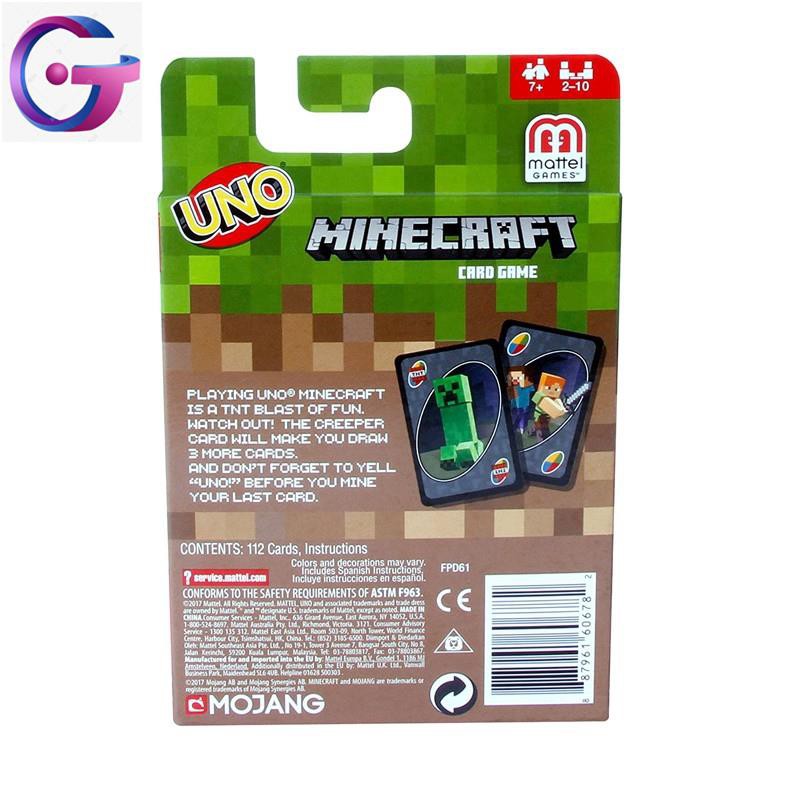 Bộ Bài Uno Minecraft Phiên Bản Tiếng Anh